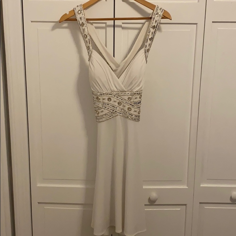 Embellished Crossback Semi-Formal Dress